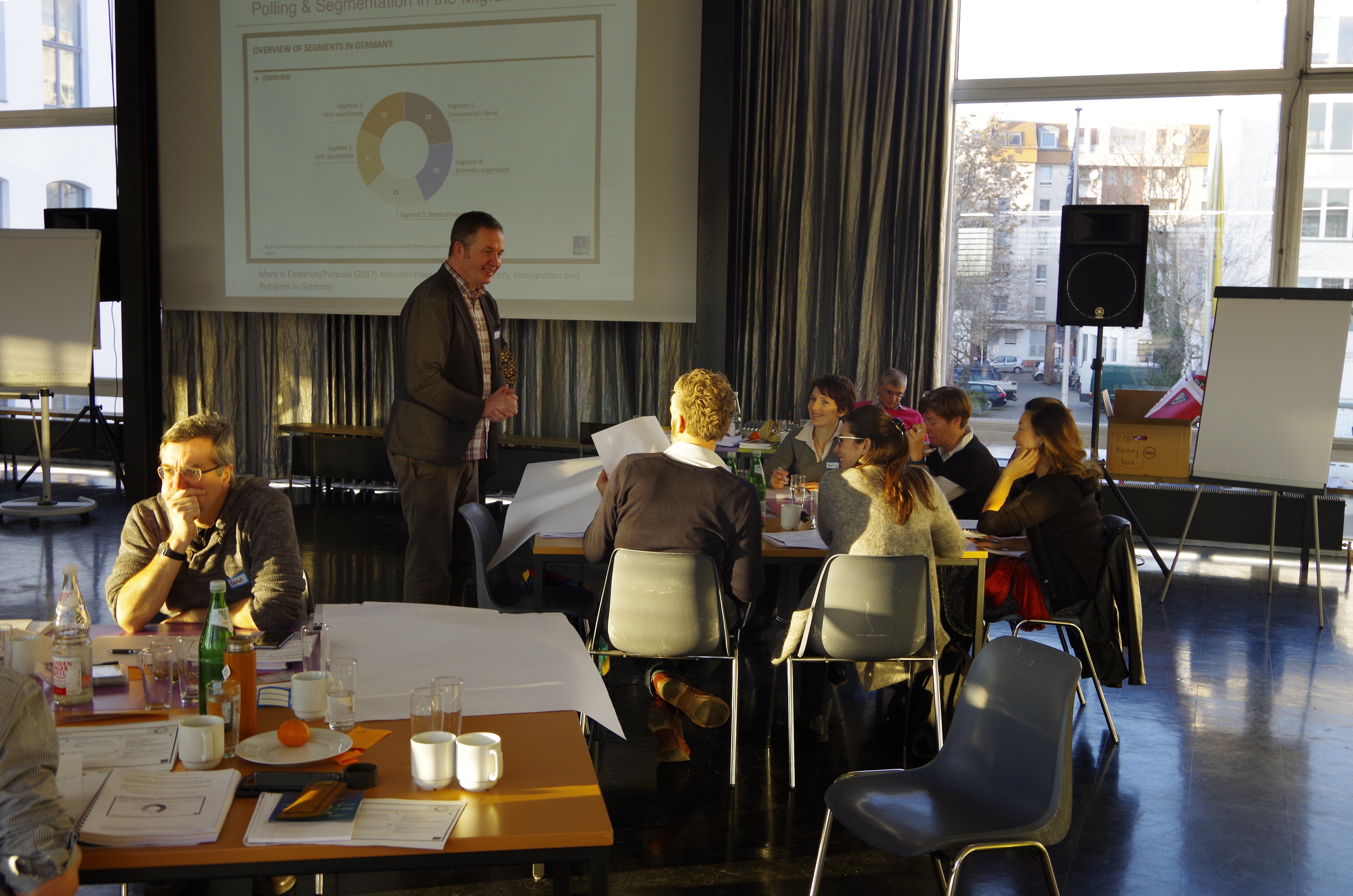 Our trainer, Eóin Young, explaining German segmentation research to participants