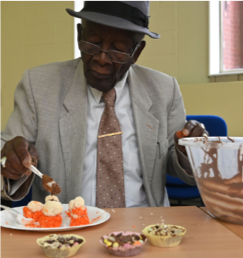 Man making sweets at a workshop